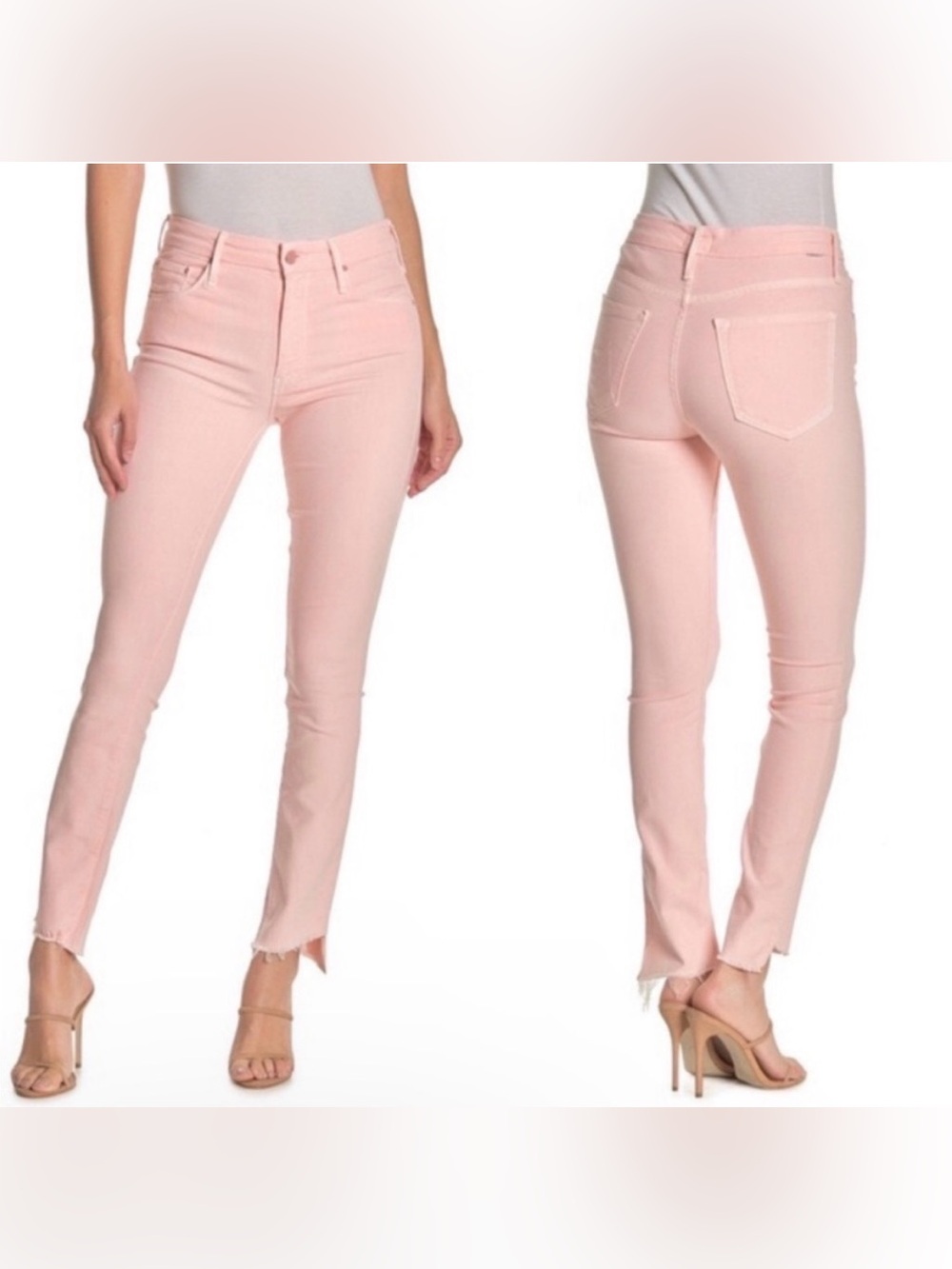 Mother Denim The Looker Ankle Step Fray So Far Gone Pink Lemonade Jeans Sz 25